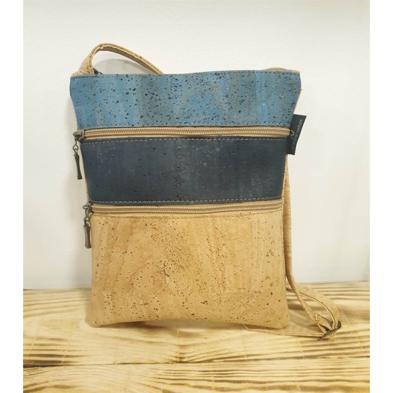 Sac bandoulière en liège bleu |-Élégance et praticité éco-responsable Sac bandoulière en liège bleu |-Élégance et praticité éco-responsable