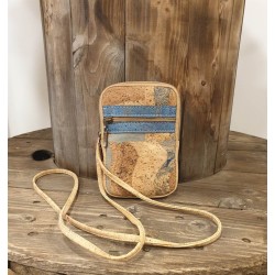 Petit sac bandoulière en liège - Teintes de bleu parfaites pour le printemps