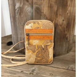 Petit sac bandoulière en liège - Teintes d'orange et marron, chaleur & élégance