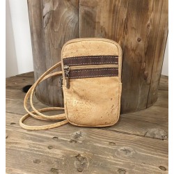 Petit sac bandoulière en liège - Teintes d'orange et marron, chaleur & élégance
