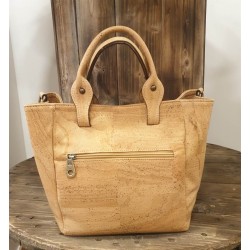 Sac à main en liège - Découpe laser feuilles - Naturel, marron & doré