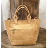 Sac à main en liège - Découpe laser feuilles - Naturel, marron & doré