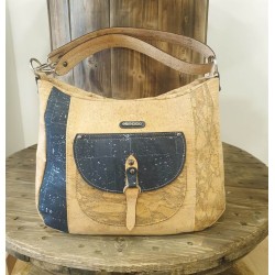 Sac à main en liège - Bleu marine & reflets