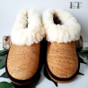Chaussons fermés en liège fourrés