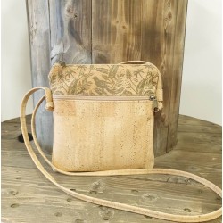 Sac bandoulière en liège naturel et vert – Élégant & pratique