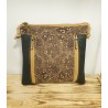 Sac bandoulière en liège noir motifs naturels
