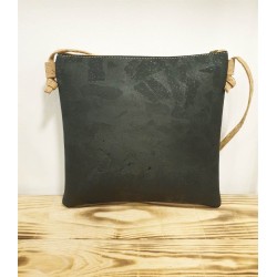 Sac bandoulière en liège noir motifs naturels